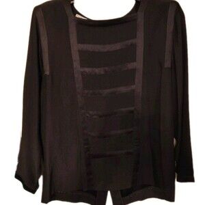 J. Tiktiner Côte D’Azur Nice Silk Satin Black Back Button Up Size 10 (42)France